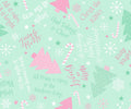 Green Wonderland Text Christmas Cotton fabric100% Cotton - Continuous Cuts