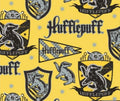 Harry Potter Hufflepuff cotton fabric- 100% Cotton- fat quarters Licensed Fabric