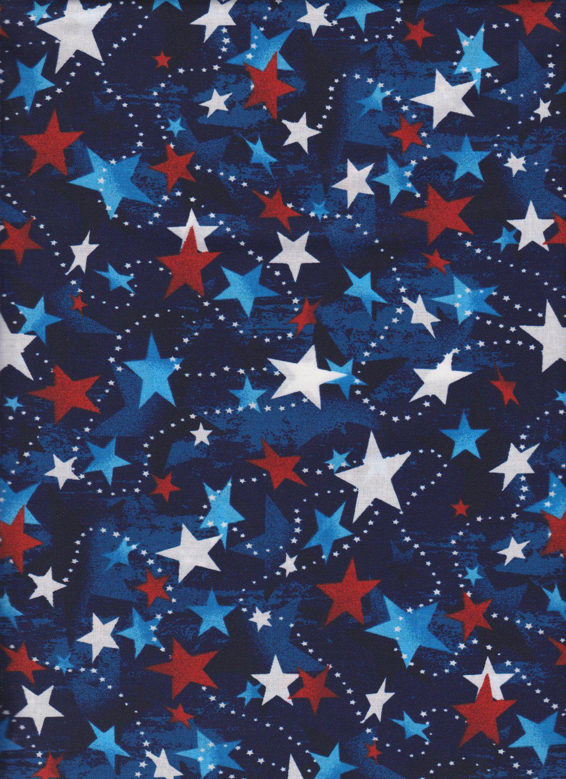 Trailing Stars Cotton fabric- 100% Cotton - continuous cuts Made in the USA 48476 Navy/Stars