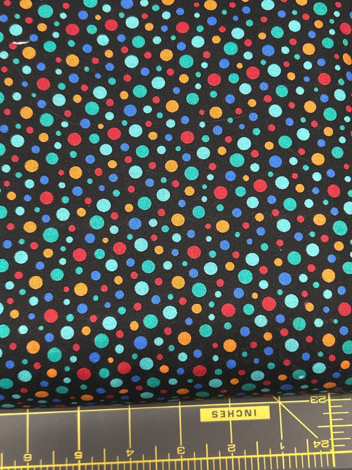 Fun Dots Cotton Fabric - 100% Cotton Freckle + Lollie Fat Quarters  and continuous cuts- FL-Belle & Blue D22-Z Black - Fun Dots