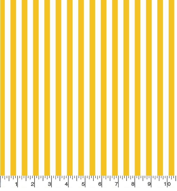 Yellow Stripes Print Cotton Fabric- Eugene Textiles Blender