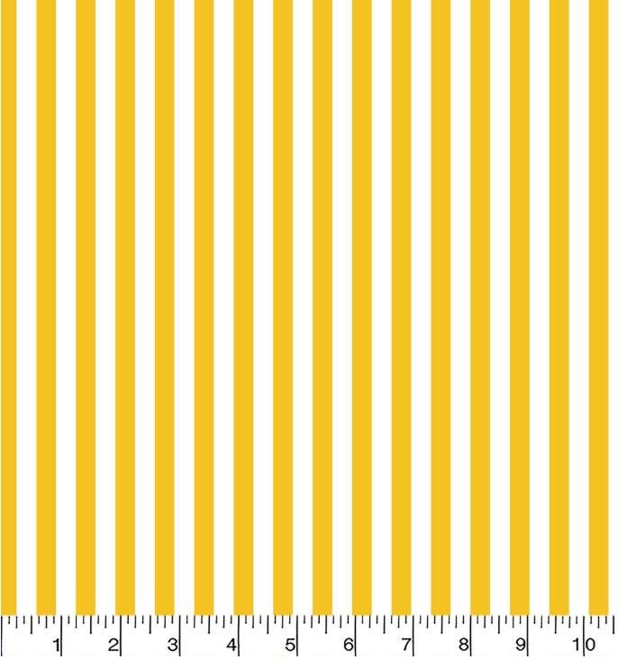 Yellow Stripes Print Cotton Fabric- Eugene Textiles Blender