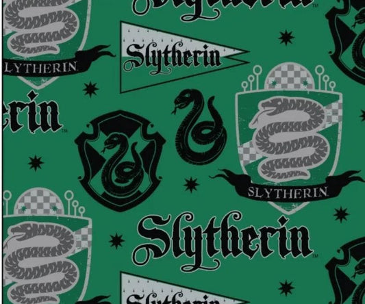 Harry Potter Slytherin cotton fabric- 100% Cotton- fat quarters Licensed Fabric