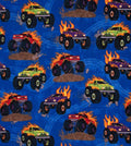 Monster Trucks Fabric 100% Cotton Continuous Cuts Planes, Trains, Trucks