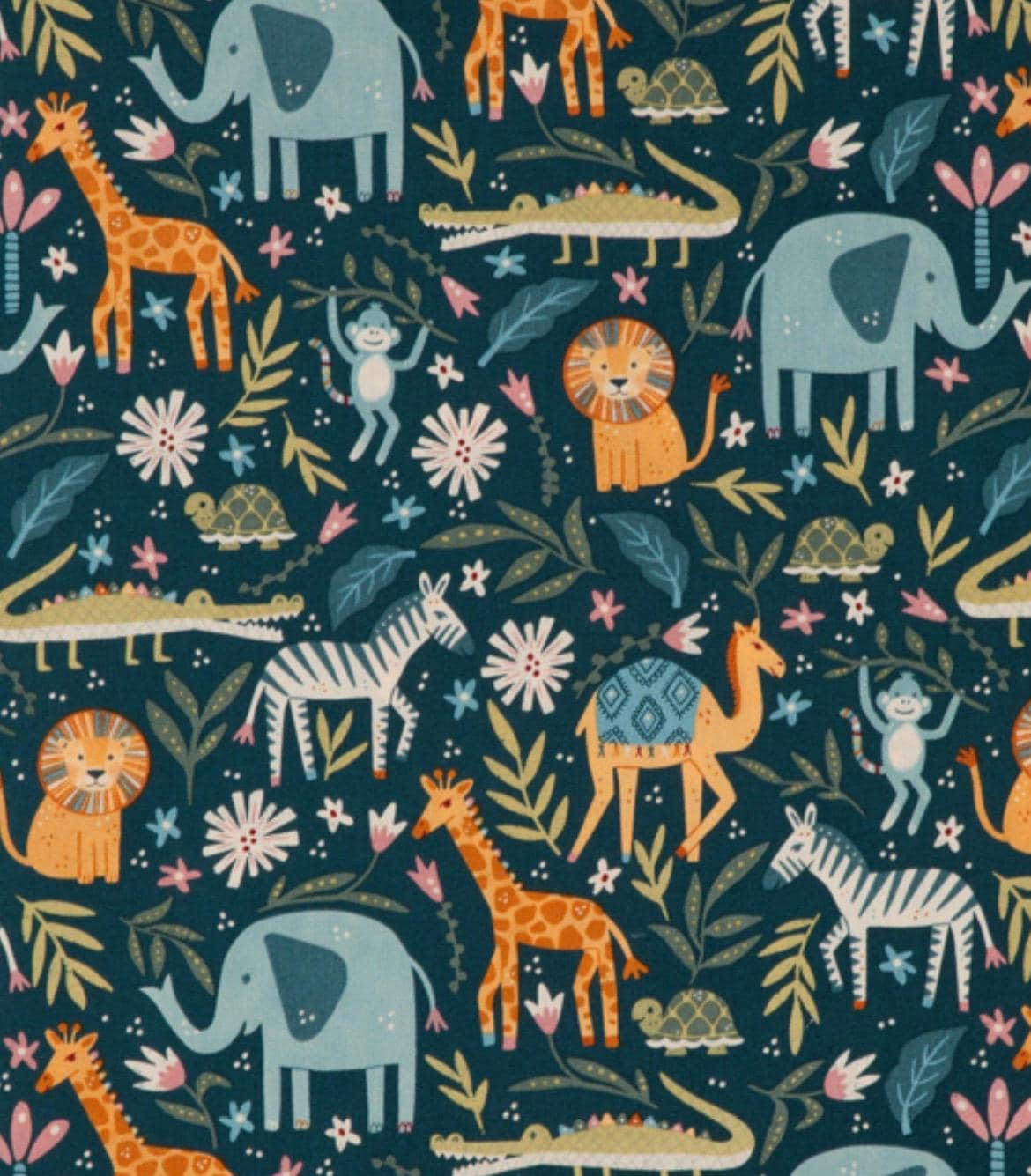 Animal Kingdom Animals Cotton fabric- - 100% Cotton - Continuous cuts-