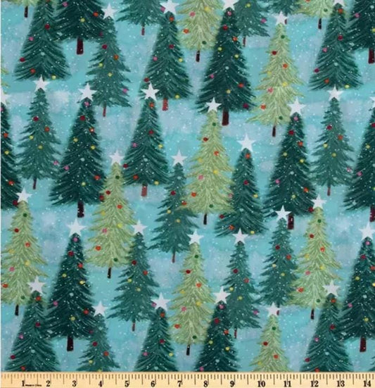 Christmas Trees Christmas Cotton Fabric Cotton Fabric- 100% Cotton -