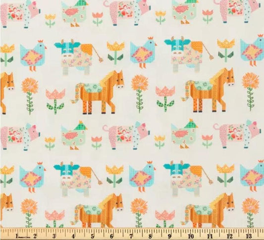 Patchwork Farm 100% Cotton Fabric -Continuous Cuts -Fast shipping!