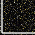 Gold Stars with Metallic Accent 100% Cotton Fabric- continuous cuts TT-Holiday CM3628 Black - Metallic Stars