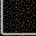 Holiday Snowflakes with Metallic Accent 100% Cotton Fabric- continuous cuts TT-Ice CM3467 Black - Metallic Snowflakes