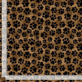 Paw Prints on Brown Plaid Cotton fabric - 100% Cotton - Continuous Cuts TT-Dog CD3319 Brown - Dog Paws on Plaid