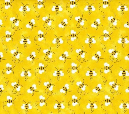 Charms by Patty Reed: Cute Flying Bee Cotton fabric Continuous cuts- 100% Cotton -