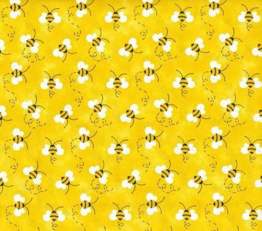 Charms by Patty Reed: Cute Flying Bee Cotton fabric Continuous cuts- 100% Cotton -
