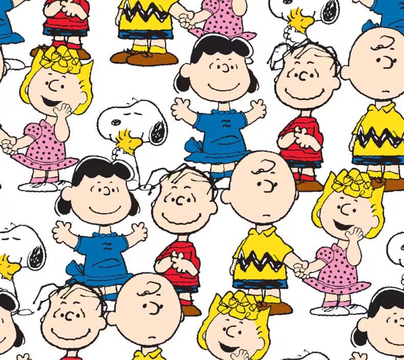 Character Fabric- Peanuts - 100% Cotton - continuous cuts Licensed Fabric