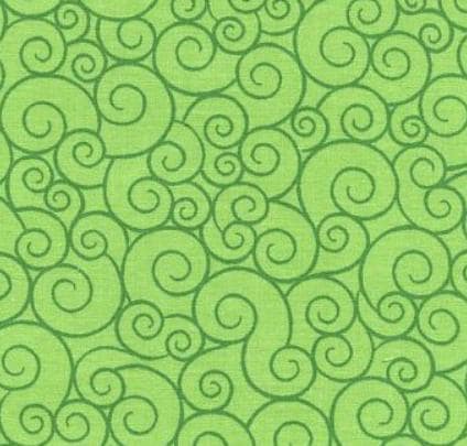 Lime Garden Swirl Cotton Fabric - continuous cuts -100% Cotton -