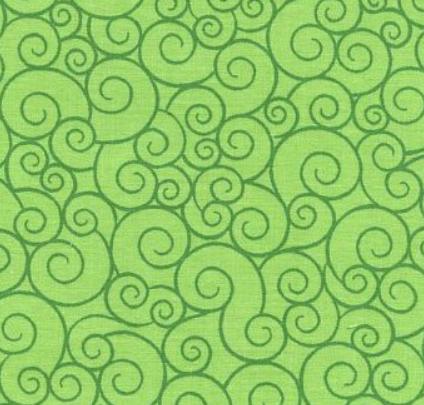 Lime Garden Swirl Cotton Fabric - continuous cuts -100% Cotton -
