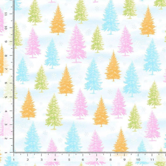 Homestead Holiday Cotton Fabric- TT-Charisma CD3651 Multi - Snowy Pine Cotton Fabric- 100% Cotton -