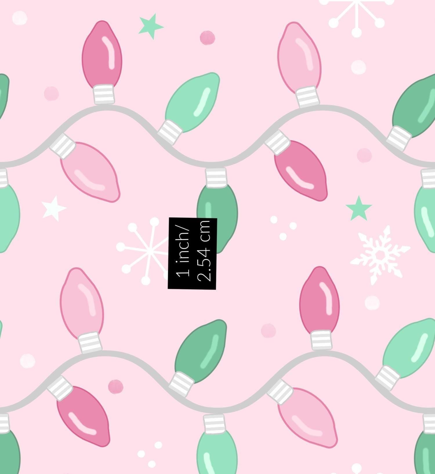 Wonderland String Lights on Pink 100% Cotton Fabric- continuous cuts - Drewie Pie Fabrics
