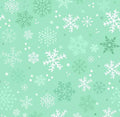 Green Snowflakes Wonderland Christmas Cotton fabric- 100% Cotton - Continuous Cuts Drewie Pie Fabrics
