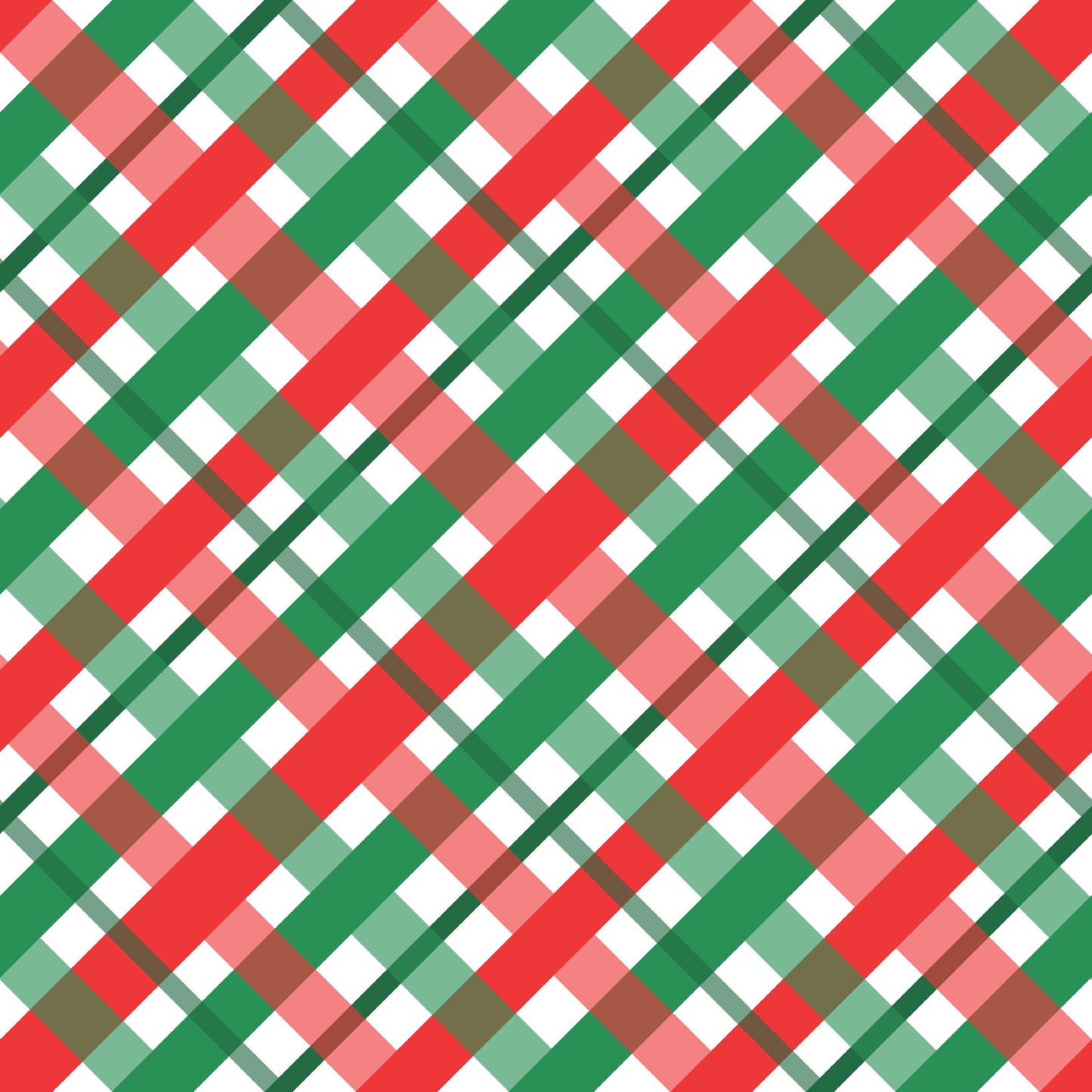 Christmas Cakes Bias Plaid Cotton fabric- 100% Cotton - Continuous Cuts - Drewie Pie Fabrics