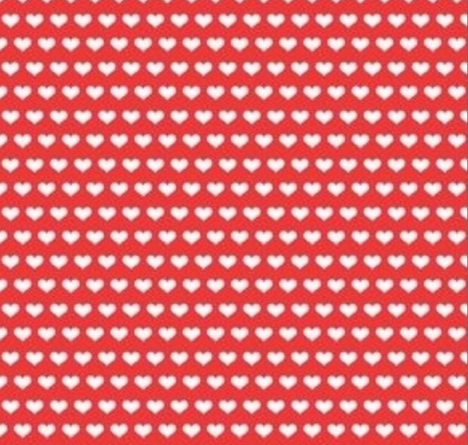White Micro Hearts on Red Cotton fabric- Valentines Day - fat Quarters- 100% Cotton- by the yard