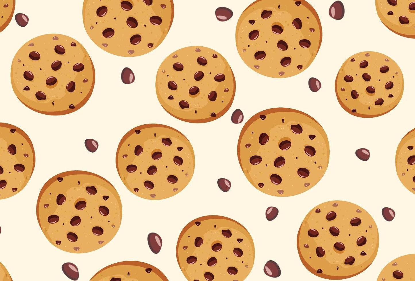 Chocolate Chip Cookies Novelty Cotton Fabric - Fat Quarters available- 100% Cotton- by the yard - continuous cuts!