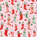 Santa Paws Stockings Pets Christmas Fabric - 100% Cotton-CLTY4431-42 Clothworks