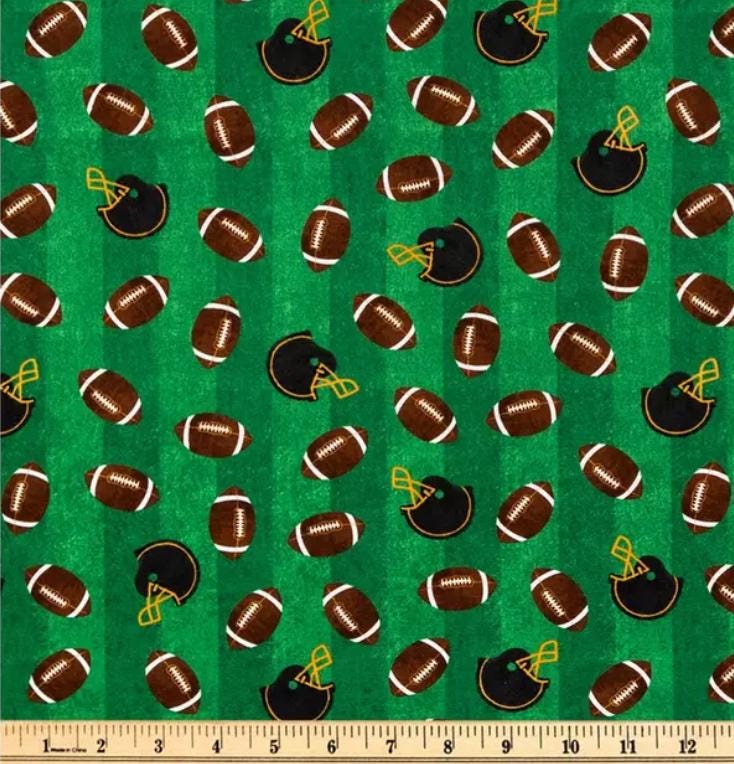 Football Calico 100% Cotton Fabric - Continuous Cuts