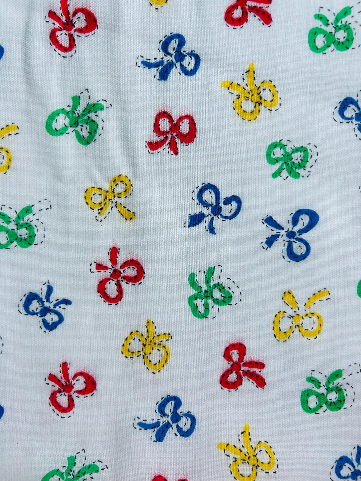 Fabric- Vintage Bows Themed 100% Cotton Fabric- Vintage
