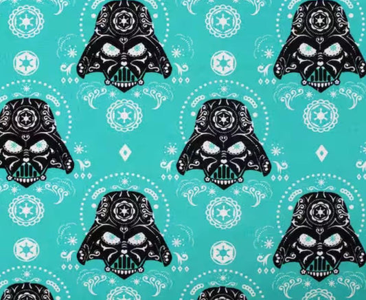 Star Wars Teal Darth Vader Cotton fabric- 100% Cotton Licensed Fabric