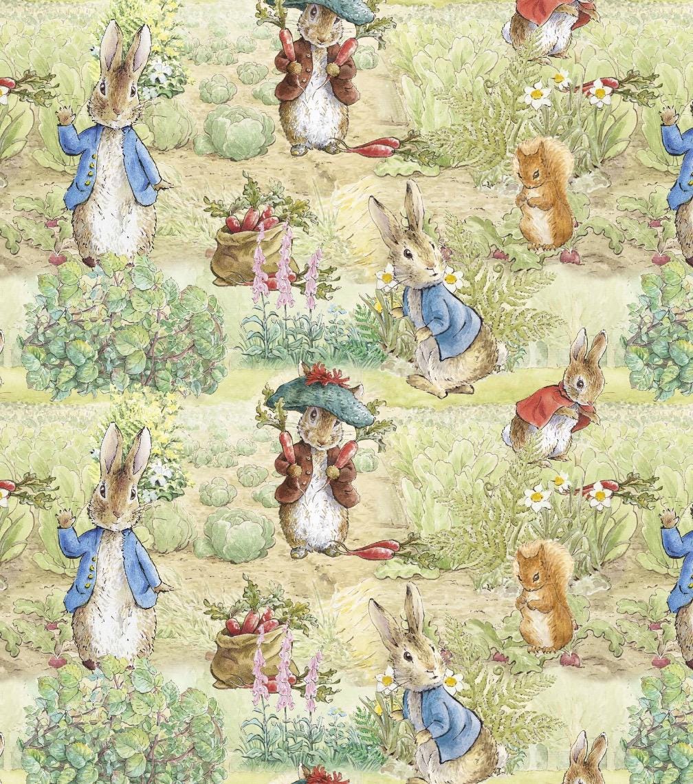 Peter Rabbit Cotton Fabric - - Fat Quarters - 100% Cotton -