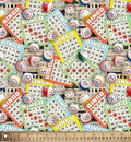 Vintage Bingo Cards Cotton Fabric 100% CottonDX 6318 4C