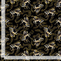Grand Pianos & Music Notes Metallic Accent 100% CottonContinuous cuts - Music CM3236 Black
