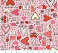 I Heart You Valentine Cotton Fabric- 100% Cotton - Continuous Cuts -MAS10760-P