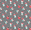 Merry Penguins Winter Penguins Toss Cotton Fabric - Camelot Fabrics- Continuous Cuts