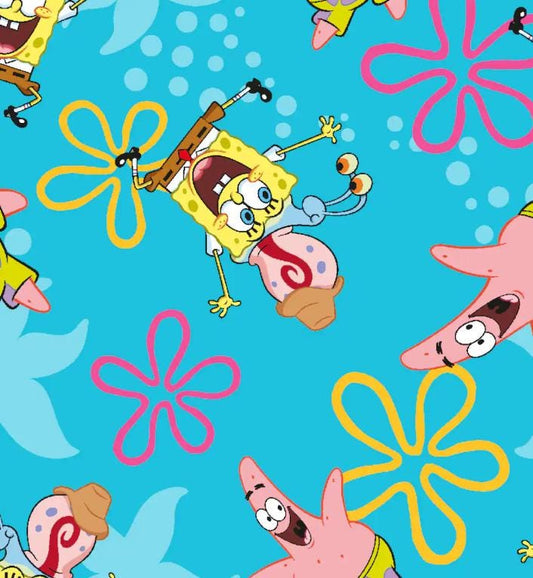 Spongebob & Friends Cotton Fabric - Cotton Fabric 100% Cotton - continuous cuts Licensed Fabric