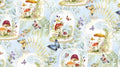 Springs Creative - Intriguing Mushrooms by Susan Winget Designs Cotton fabric- 100% Cotton - Fabric - cut to size