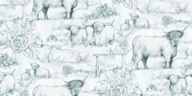 Springs Creative - Highland Toile by Susan Winget Designs Cotton Fabric- 100% Cotton - Fabric- continuous cuts