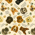 Naughty Dogs Cotton Fabric - 100% Cotton- Continuous Cuts -Drewie Pie Fabrics