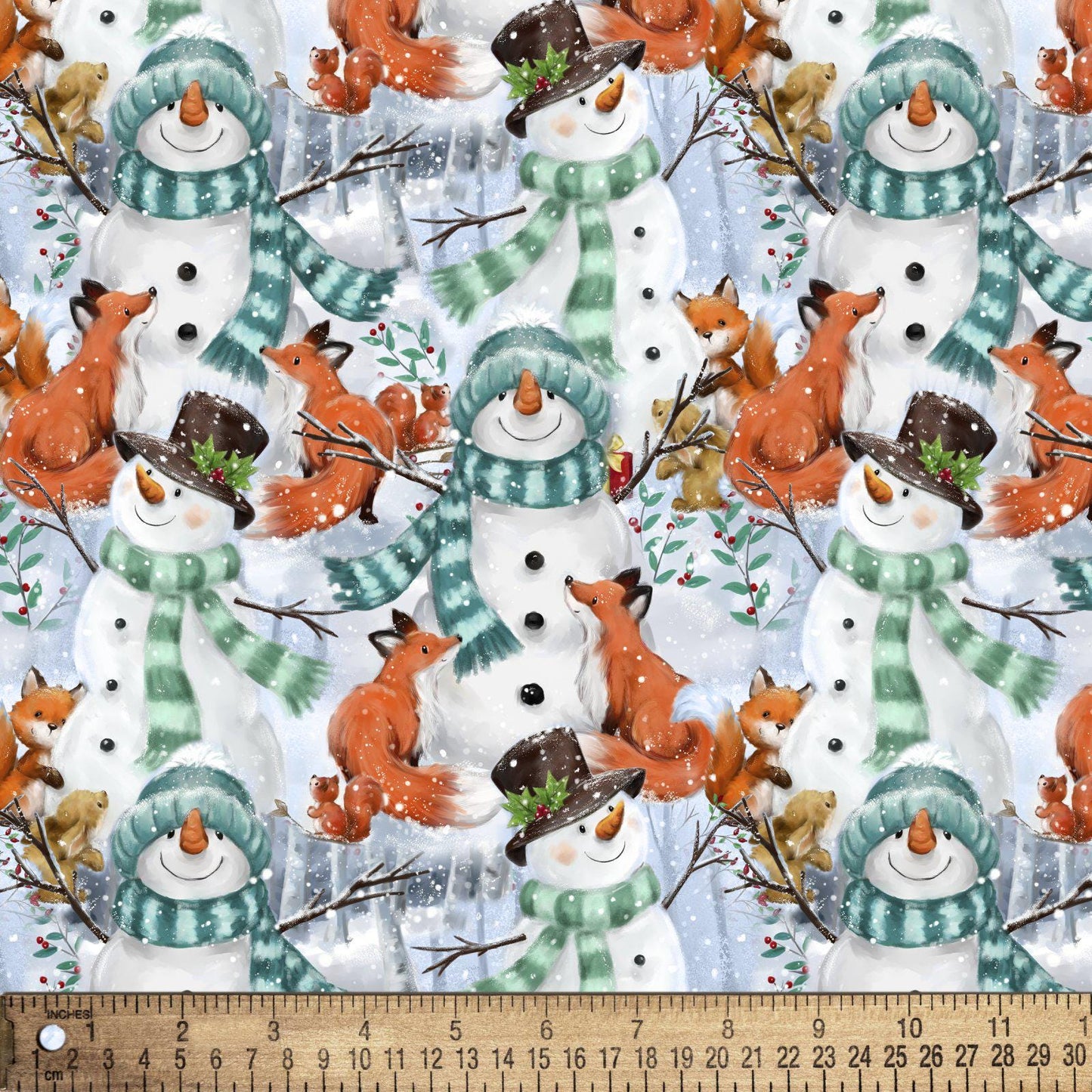 Snowman & Friends Cotton Fabric - Continuous Cuts - Fast shipping - packed snowman, Christmas Fabric AL-6511-5C-1 Multi - Snowman  Friends