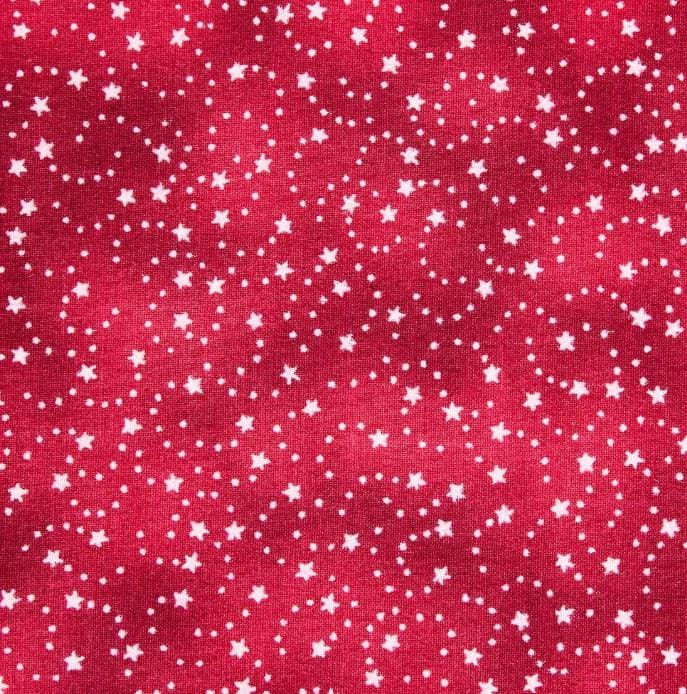 Red Swirling Stars Cotton fabric - 100% Cotton - continuous cuts