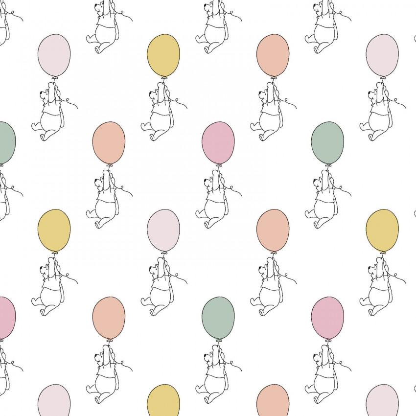Winnie the Pooh Bear Piglet Nursery Balloon Cotton Fabric-100% Cotton - continuous cuts Licensed Fabric