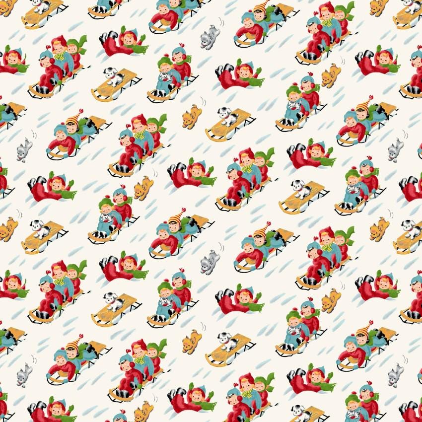 Frosty Forest Friends Christmas Fabric 100% Cotton HEG2038-18