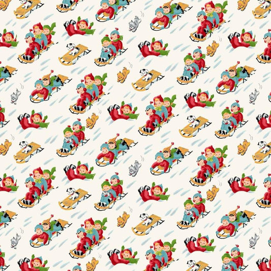Frosty Forest Friends Christmas Fabric 100% Cotton HEG2038-18