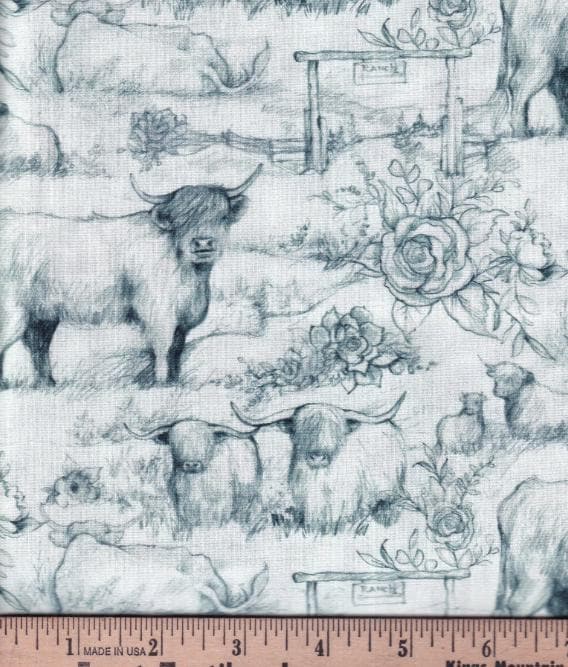 Springs Creative - Highland Toile by Susan Winget Designs Cotton Fabric- 100% Cotton - Fabric- continuous cuts