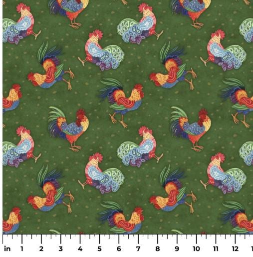 Rooster Toss by Susan Winget- 100% Cotton -SPR81451-A62028 Springs Creative