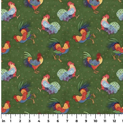 Rooster Toss by Susan Winget- 100% Cotton -SPR81451-A62028 Springs Creative