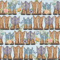Cowboy Cowgirl Boots Springs Creative - Highland Ranch by Susan Winget Designs Cotton Fabric- 100% Cotton - Fabric- continuous cuts