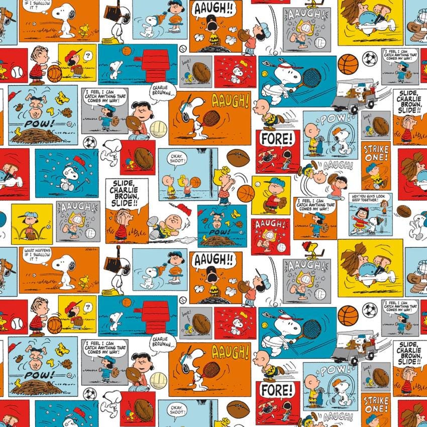 Character Fabric- Peanuts - 100% Cotton - continuous cuts Licensed Fabric