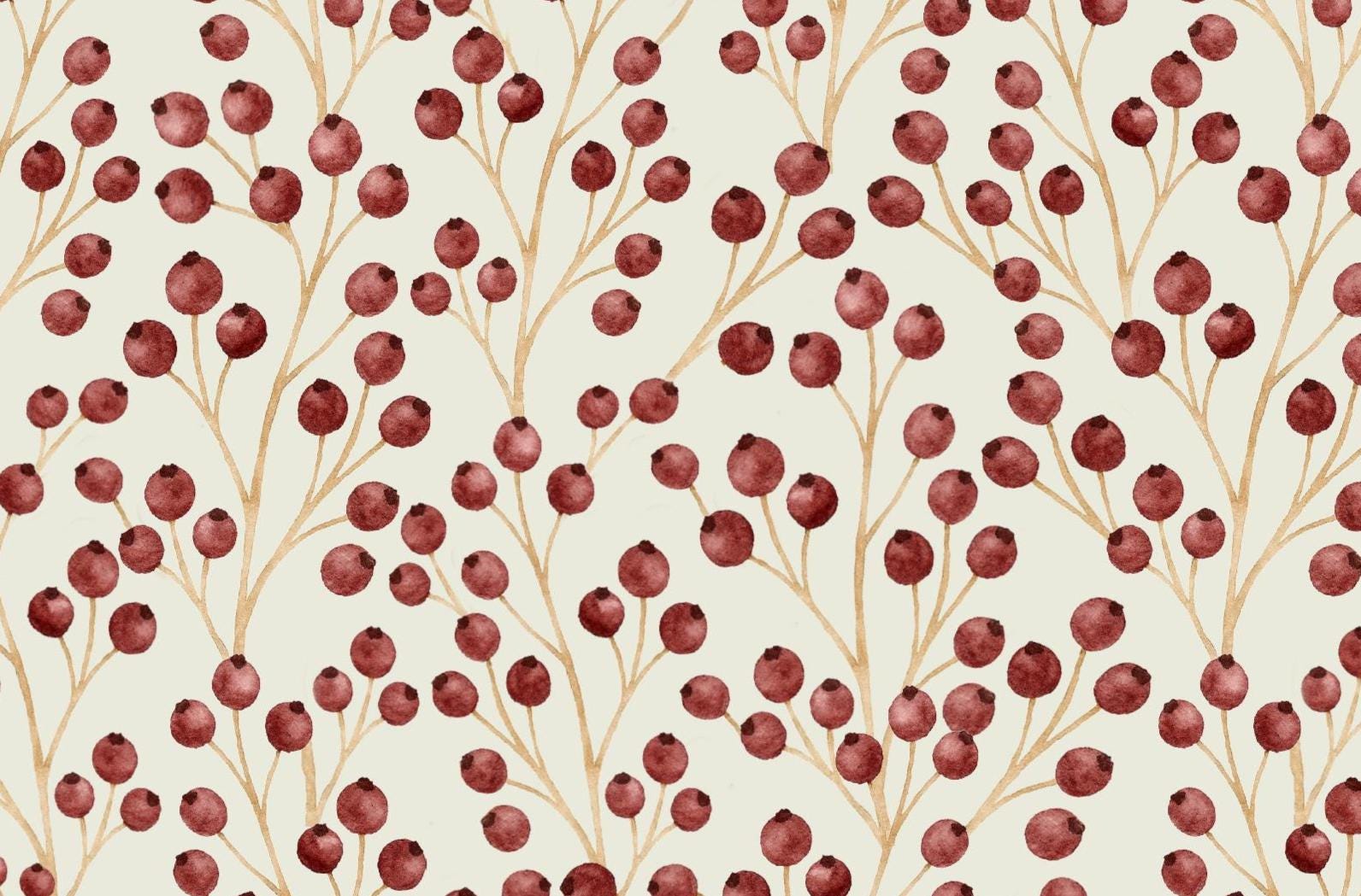 Winter Berries cotton fabric- Drewie Pie Fabrics- continuous cuts - cotton fabric- fast shipping!