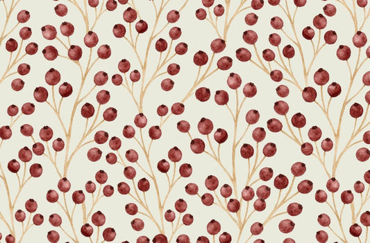 Winter Berries cotton fabric- Drewie Pie Fabrics-  continuous cuts - cotton fabric- fast shipping!